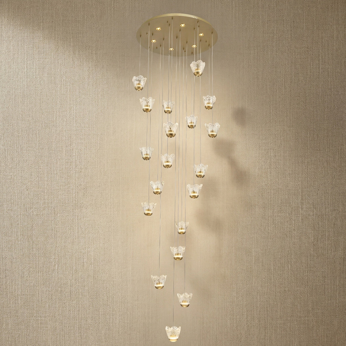 Glass Pendant Light in gold