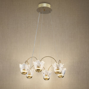 Contemporary Chandelier Dining Room in a living room