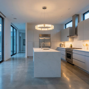 Halo Modern Glass Round Chandelier - view 8