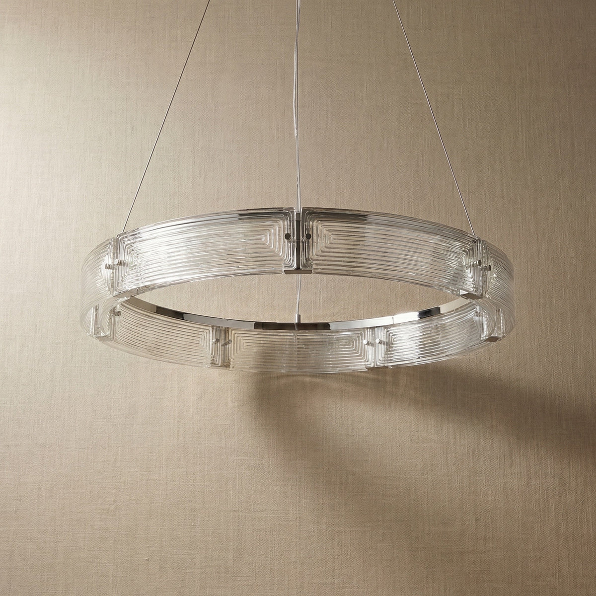 Halo Modern Glass Round Chandelier - view 7