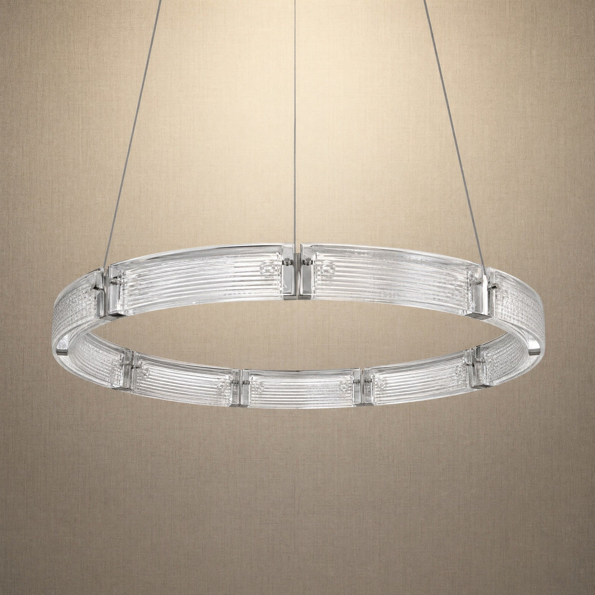 Halo Modern Glass Round Chandelier - view 4