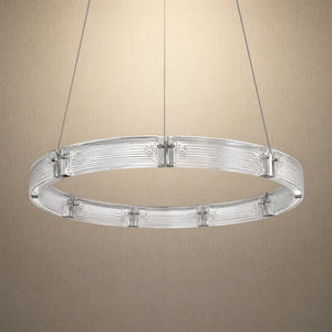 Halo Modern Glass Round Chandelier - view 4