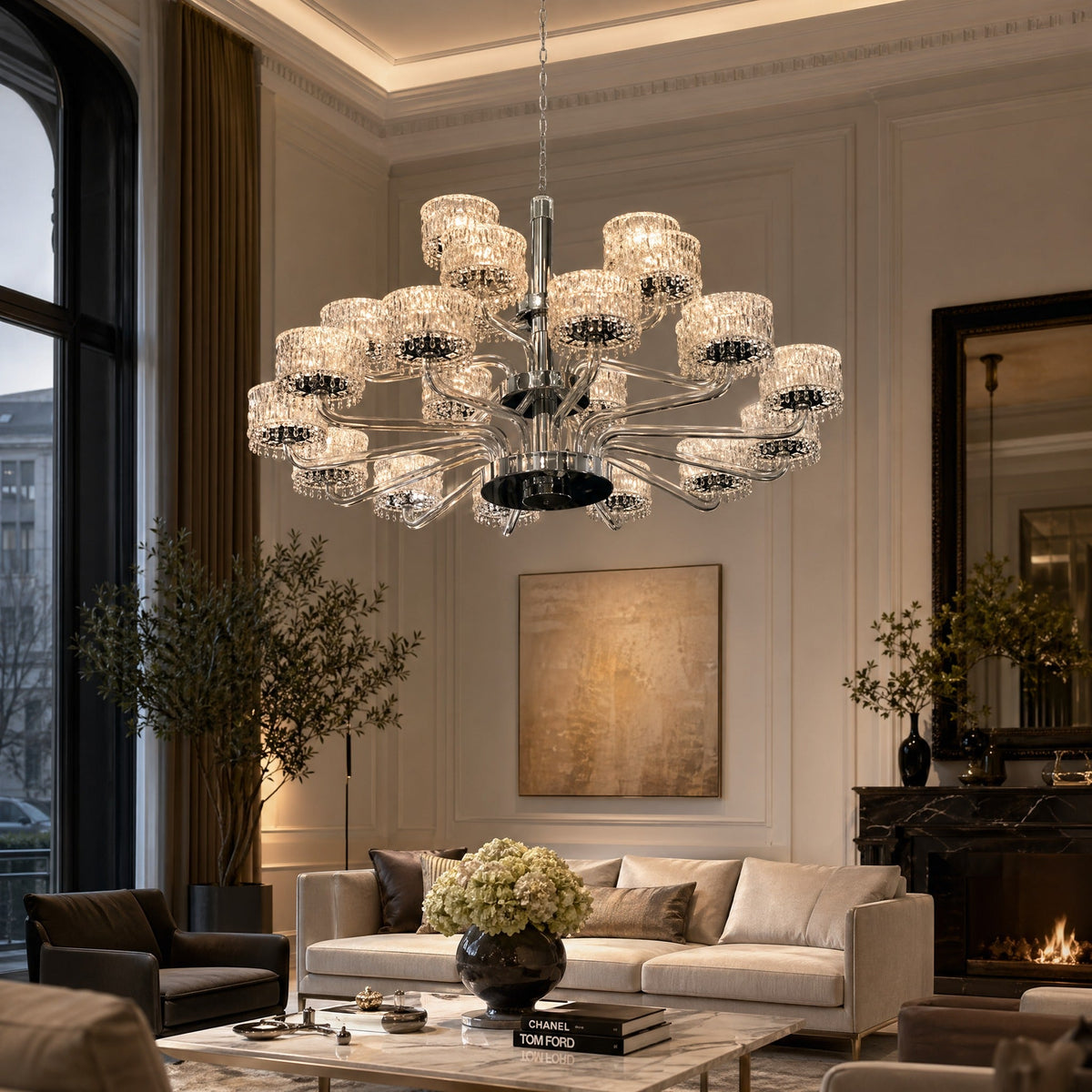 Lumiere Transitional Chrome Crystal Chandelier - view 4