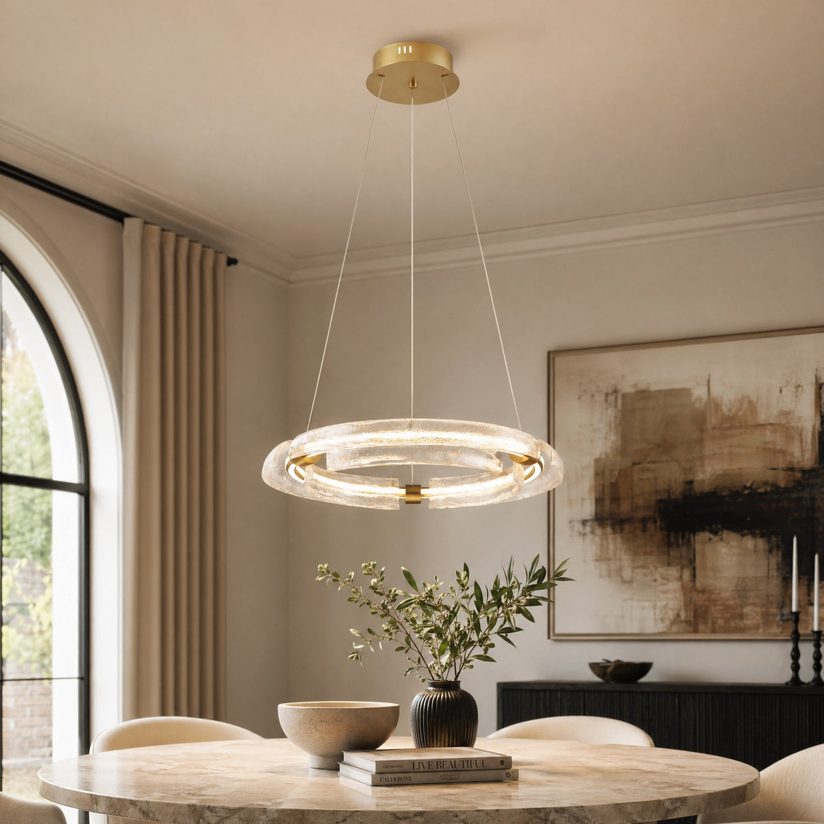 Flora Modern Glass Chandelier - view 7