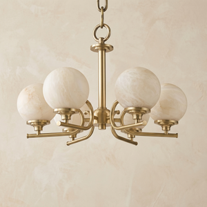 Brass 6-Arm Chandelier Alabaster — D570 — mra-brass-6-arm-chandelier-91064-d570-dark