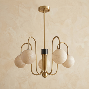 Brass Arc Alabaster Pendant Light — D710 — mra-brass-arc-91058-d710-dark