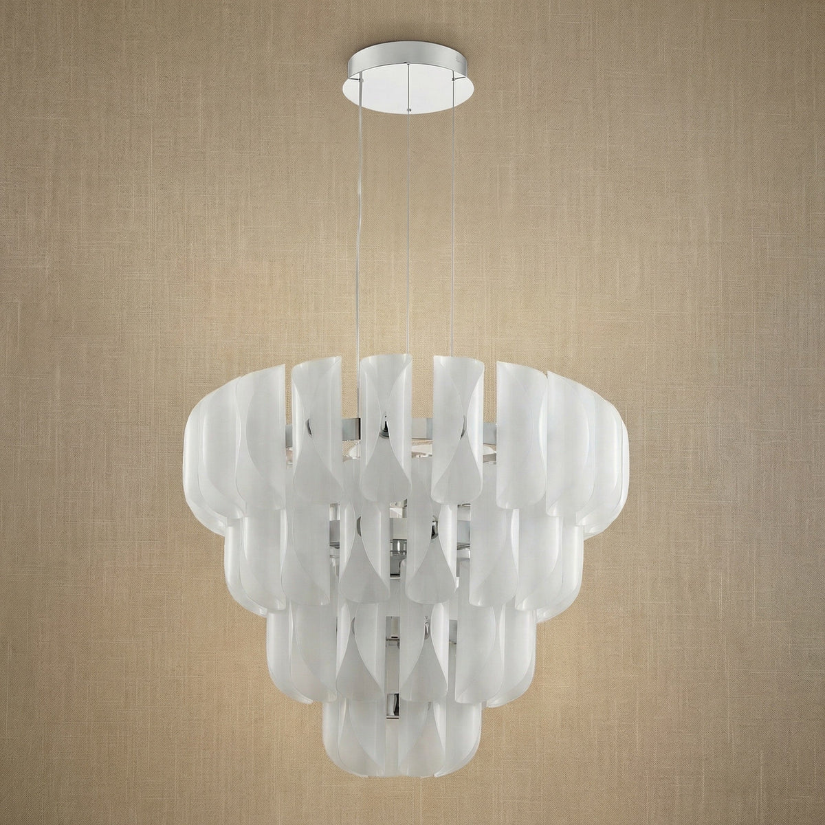 Helena Modern Tiered Glass Chandelier - view 7