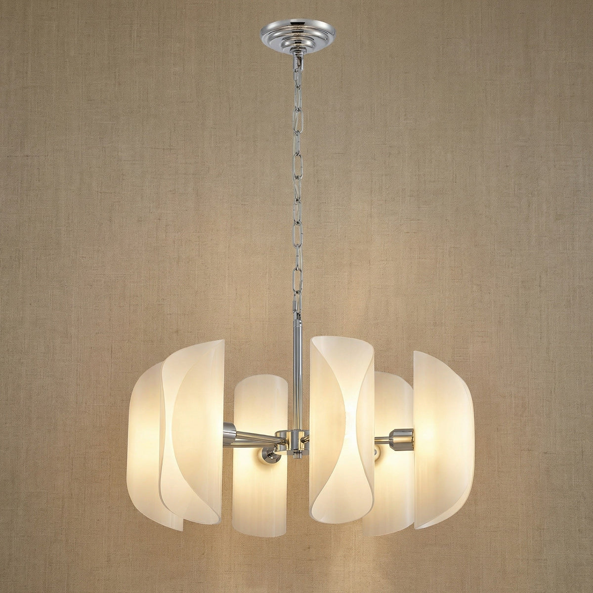 Helena Modern Chrome Glass Pendant Light