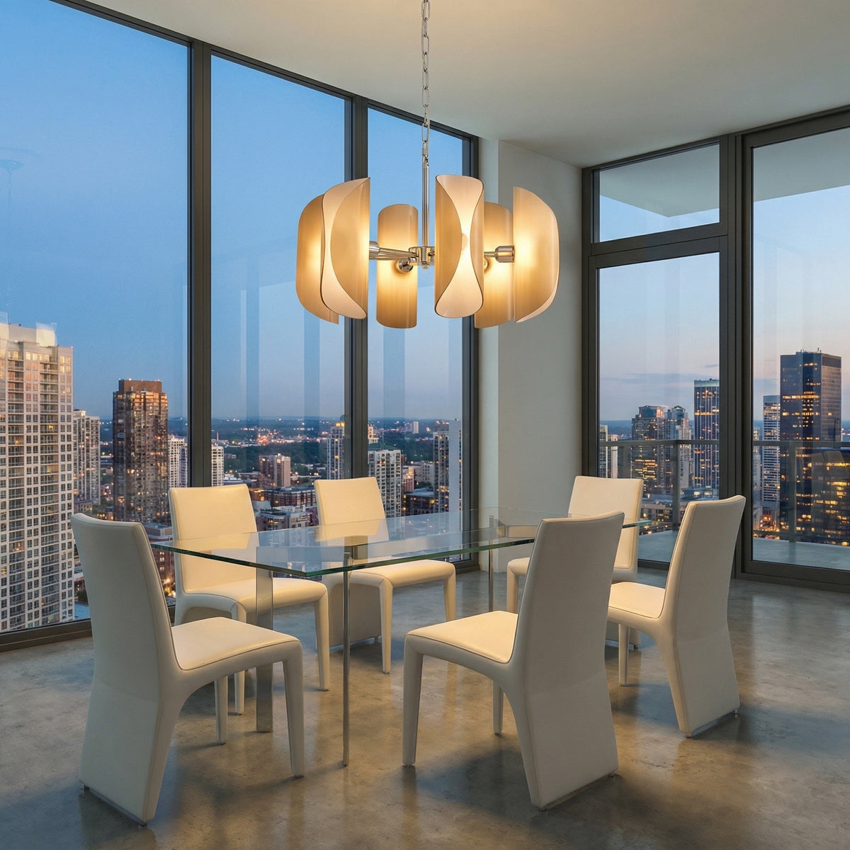 Helena Modern Chrome Glass Pendant Light - view 4