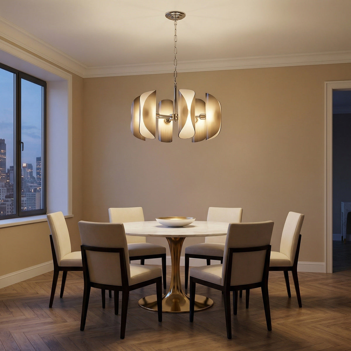 Helena Modern Chrome Glass Pendant Light - view 17