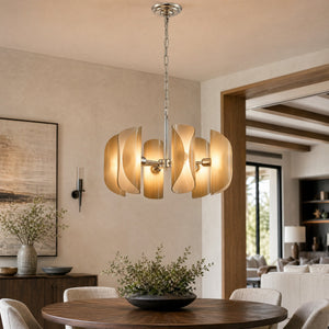 Helena Modern Chrome Glass Pendant Light - view 7