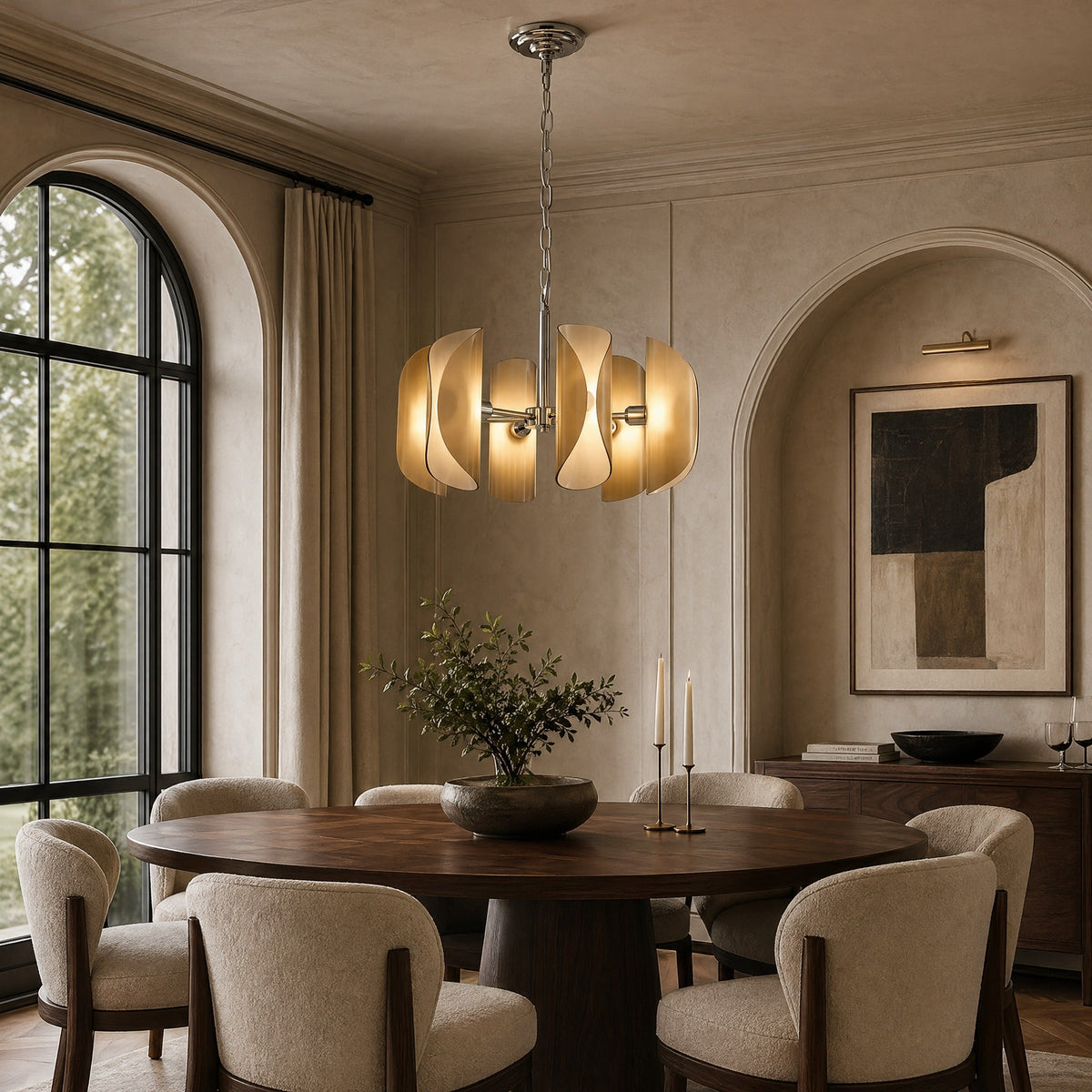 Helena Modern Chrome Glass Pendant Light - view 8