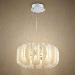 Glass Round Chandelier in chrome