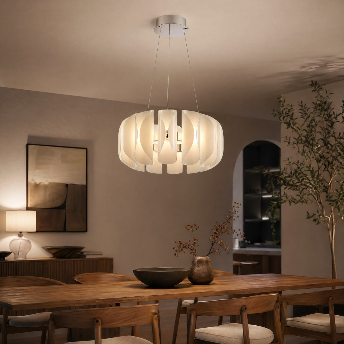 Helena Modern Glass Round Chandelier - view 11