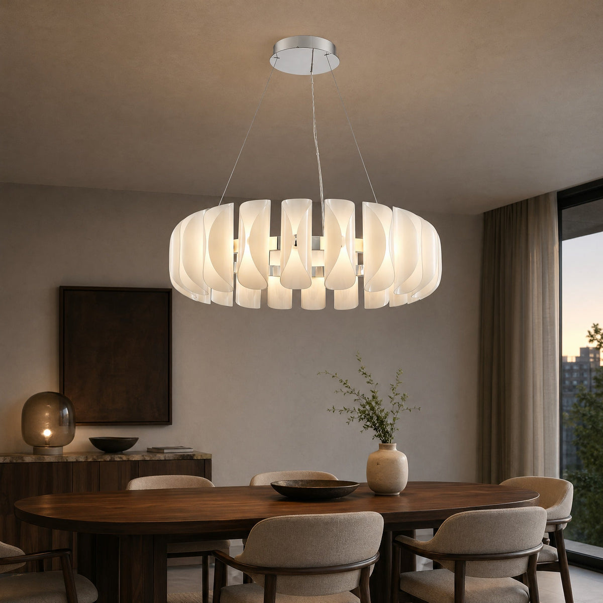 Helena Modern Glass Round Chandelier - view 4