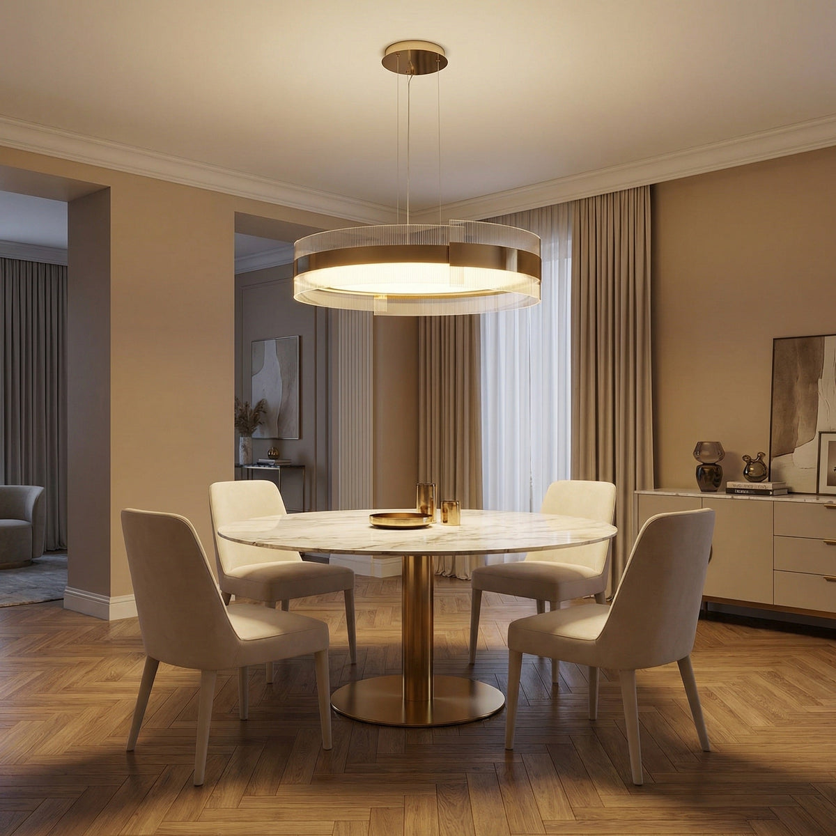 Ribbon Round Modern Chandelier - view 2