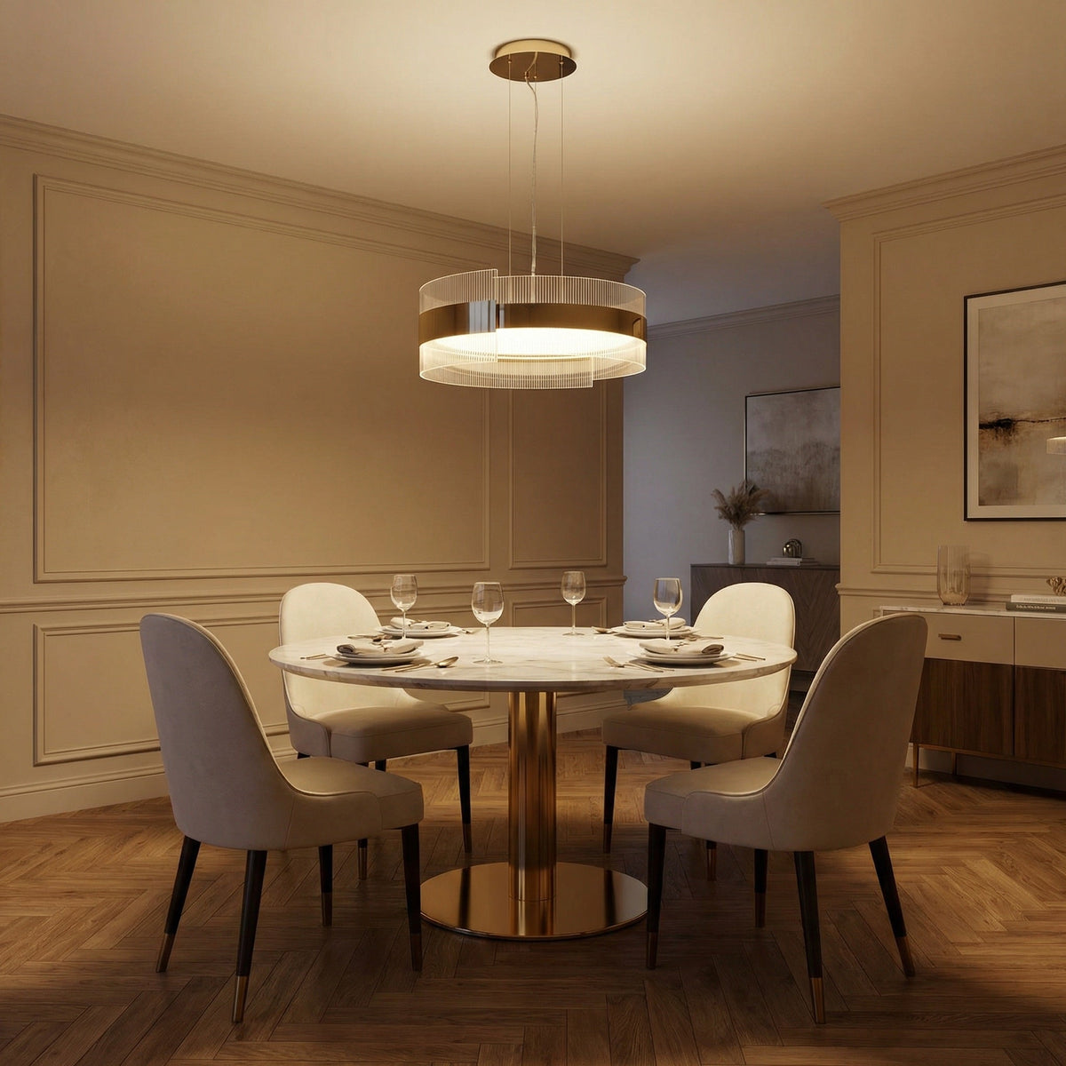Ribbon Round Modern Chandelier - view 17