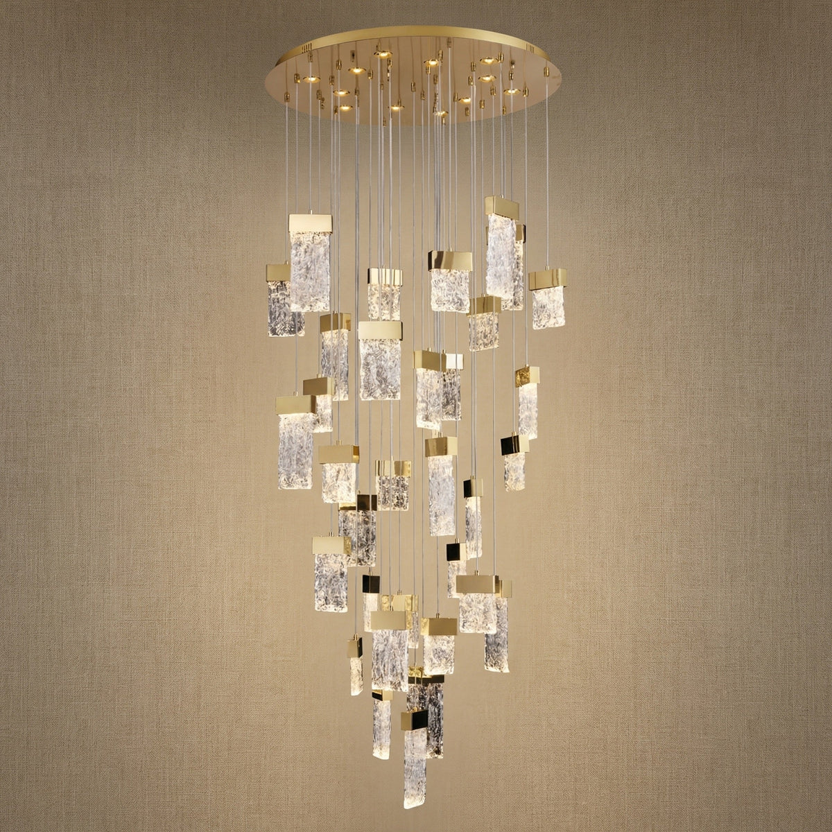Yiosi Series Cascading Glass Pendant Light Style A - 31" (Dia 800mm)