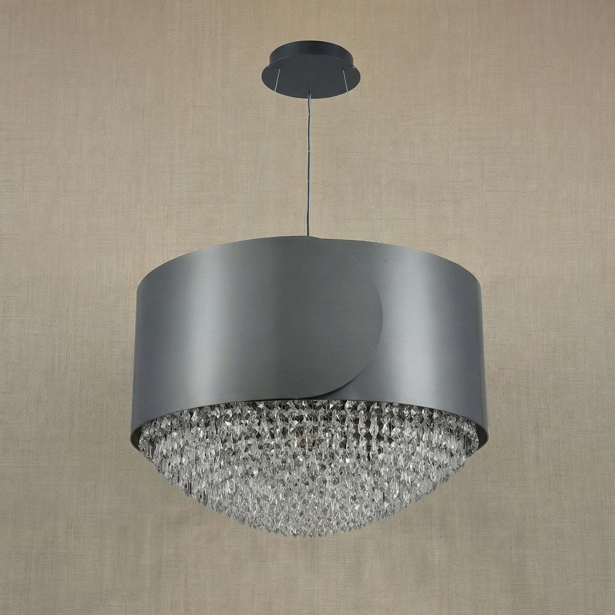 Theron Crystal Pendant Light 28" - view 2