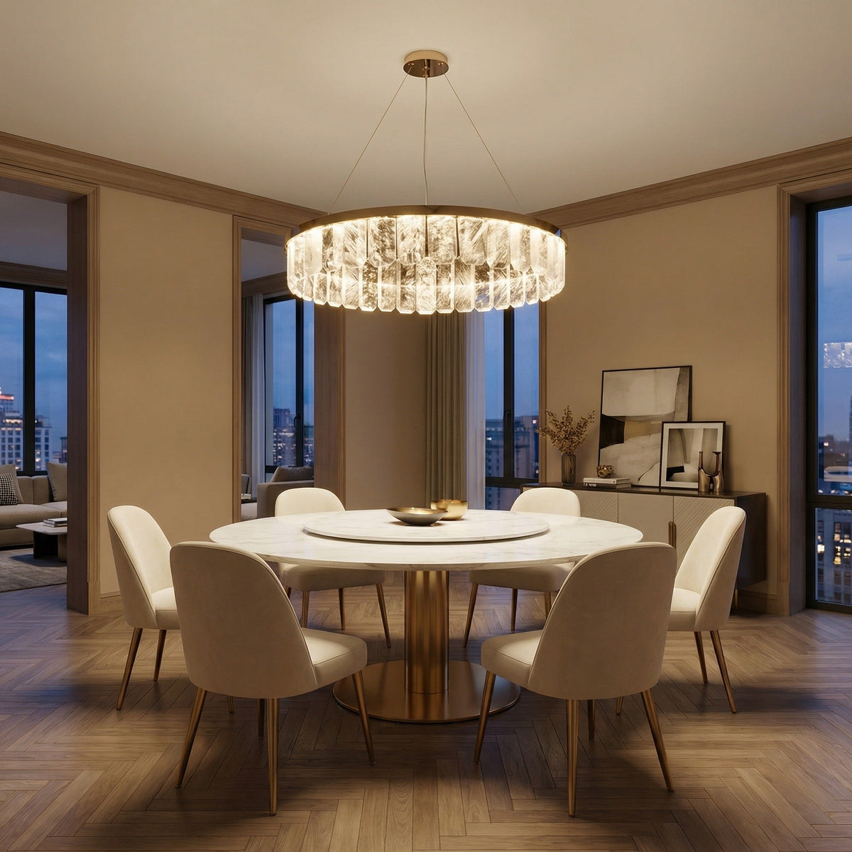 Selene Round Crystal Chandelier - view 2