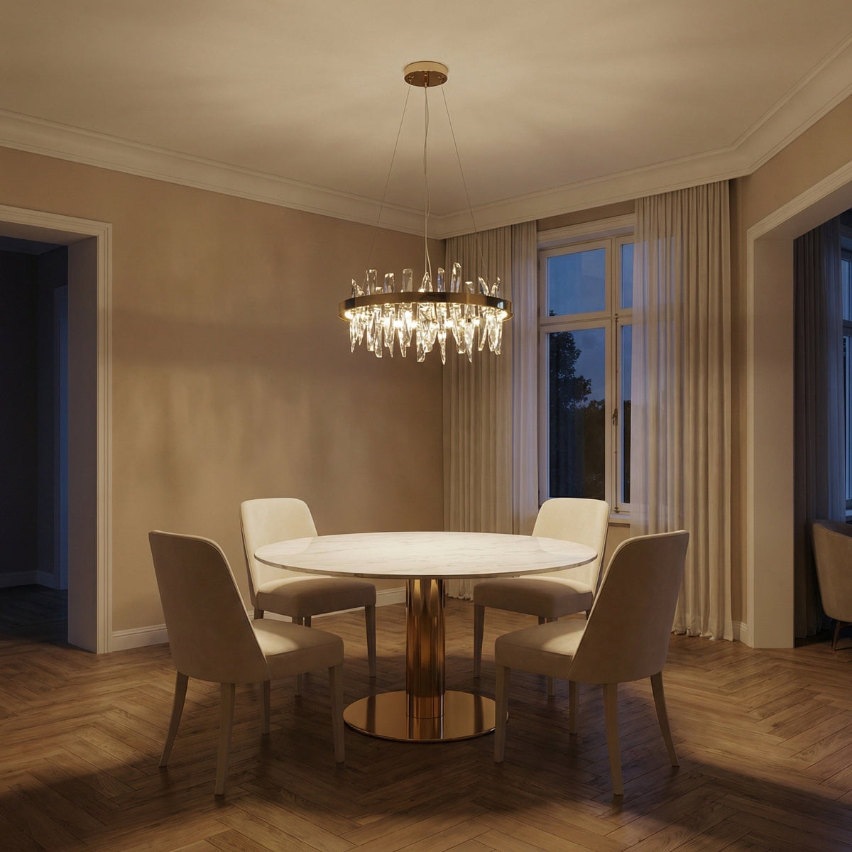 Nora Round Crystal Pendant Light - view 8