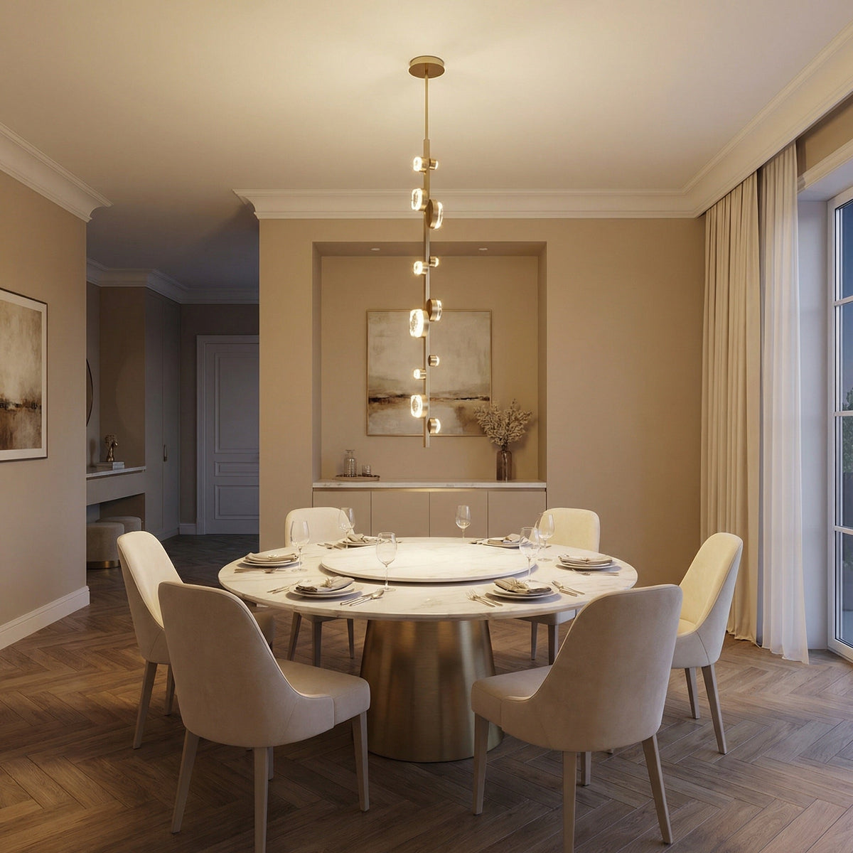 Eclipse Round Crystal Modern Chandelier - view 12