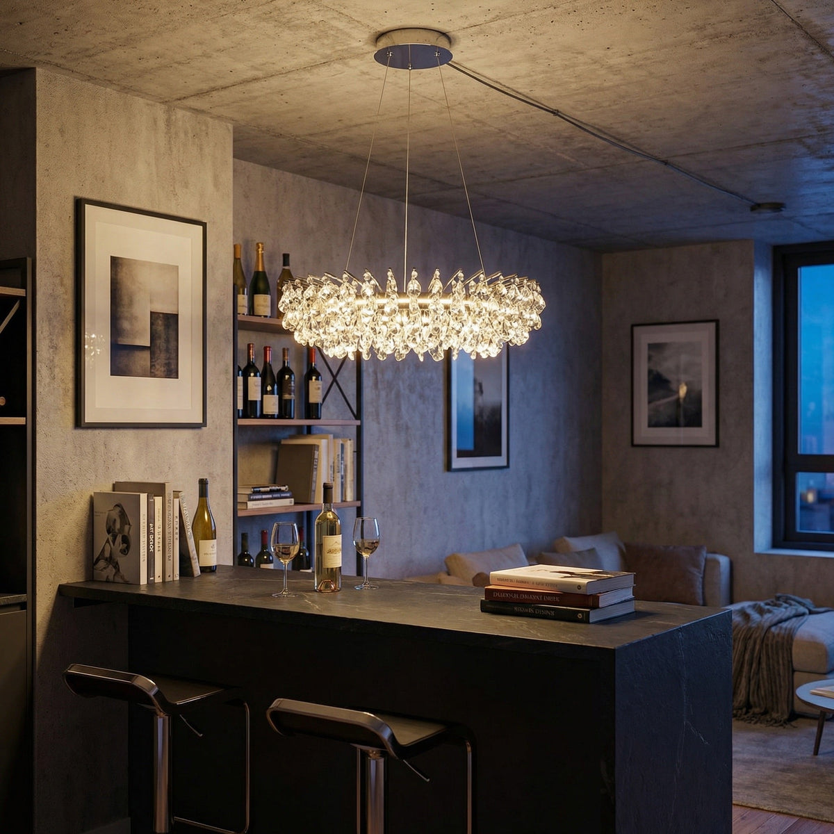 Aureola Round Crystal Chandelier - view 4