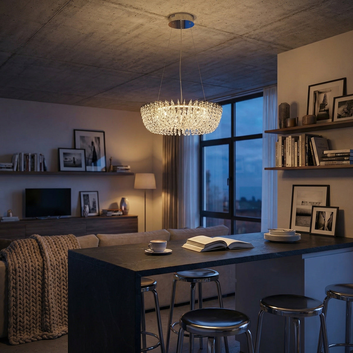 Stella Round Crystal Chandelier - view 4