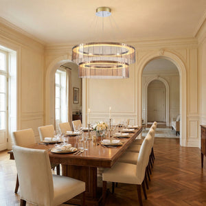 Dalton Glass Tiered Chandelier 39" - view 3