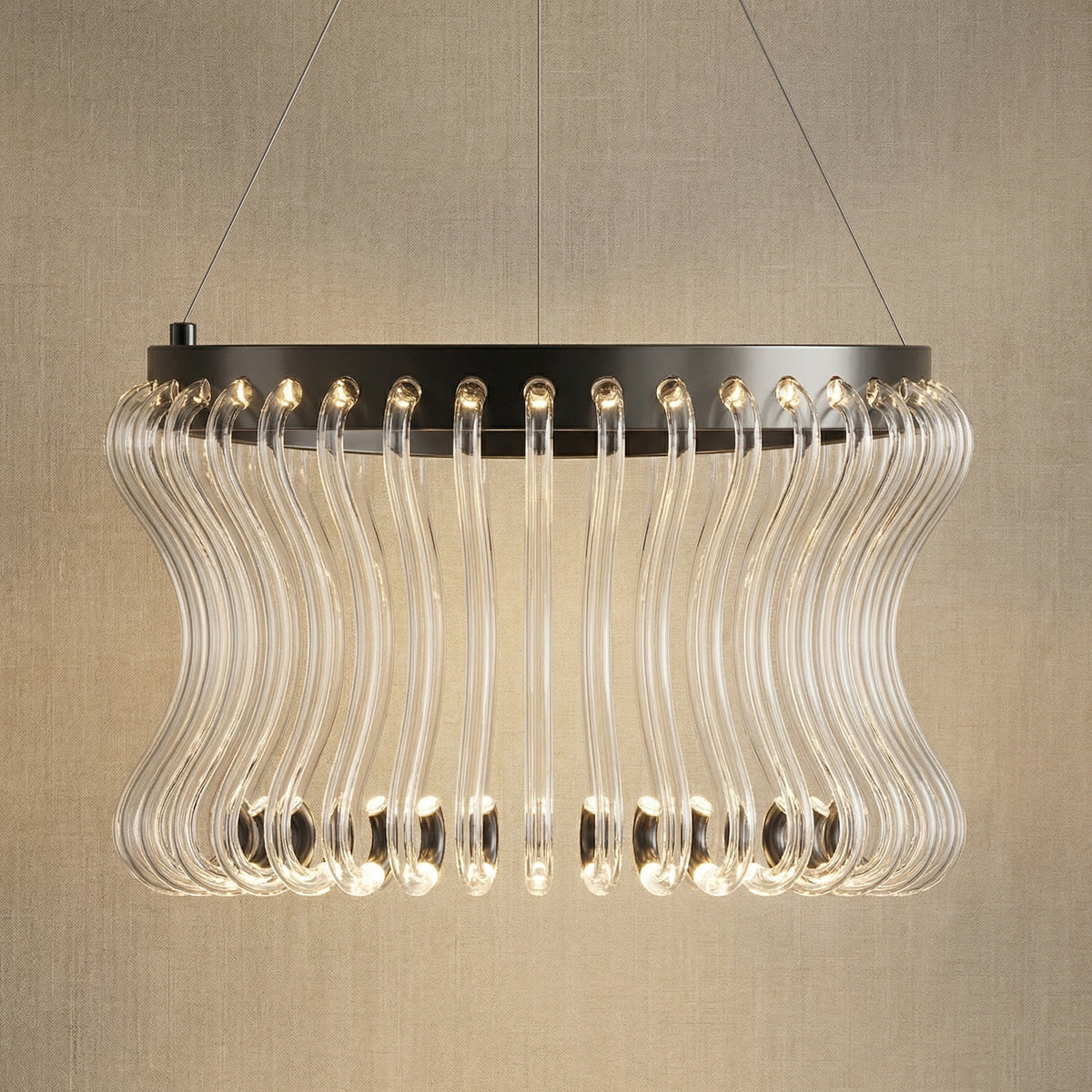 Lennox Glass Round Chandelier 21.6"D