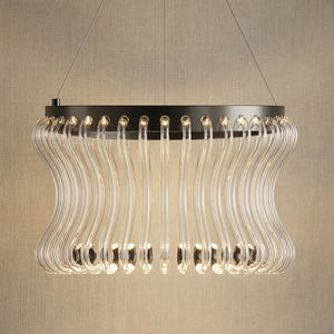 Lennox Glass Round Chandelier 21.6"D