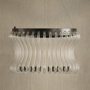 Lennox Glass Round Chandelier 21.6"D - view 3