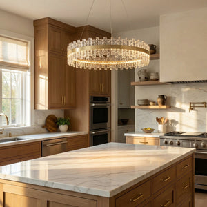 Brushed Gold Glass Fringe Modern Chandelier - view 3