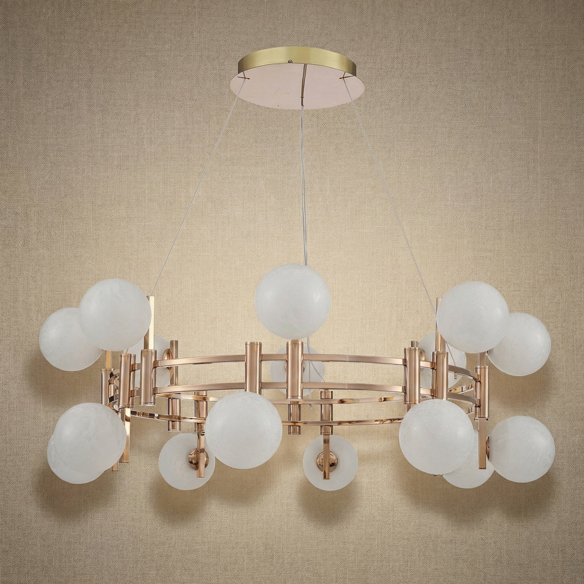 Callisto Frosted Glass Globe Round Chandelier 39.4" - view 3
