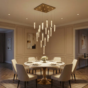 Halsey Icicle Crystal Glass Square Chandelier 31.5" - view 2
