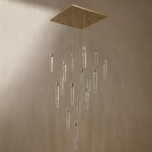Halsey Icicle Crystal Glass Square Chandelier 31.5" - view 4