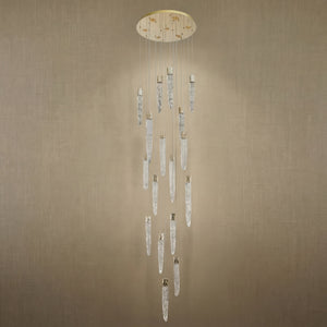 Halsey Icicle Crystal Glass Stairwell Chandelier 47" D - view 2