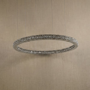 Yiosi Vera 39 inch crystal & alabaster ring chandelier in modern American dining room